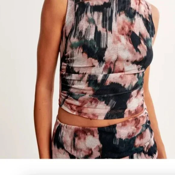 Abercrombie & Fitch Mesh Midi Skirt & Tank Set XL - Picture 2 of 13